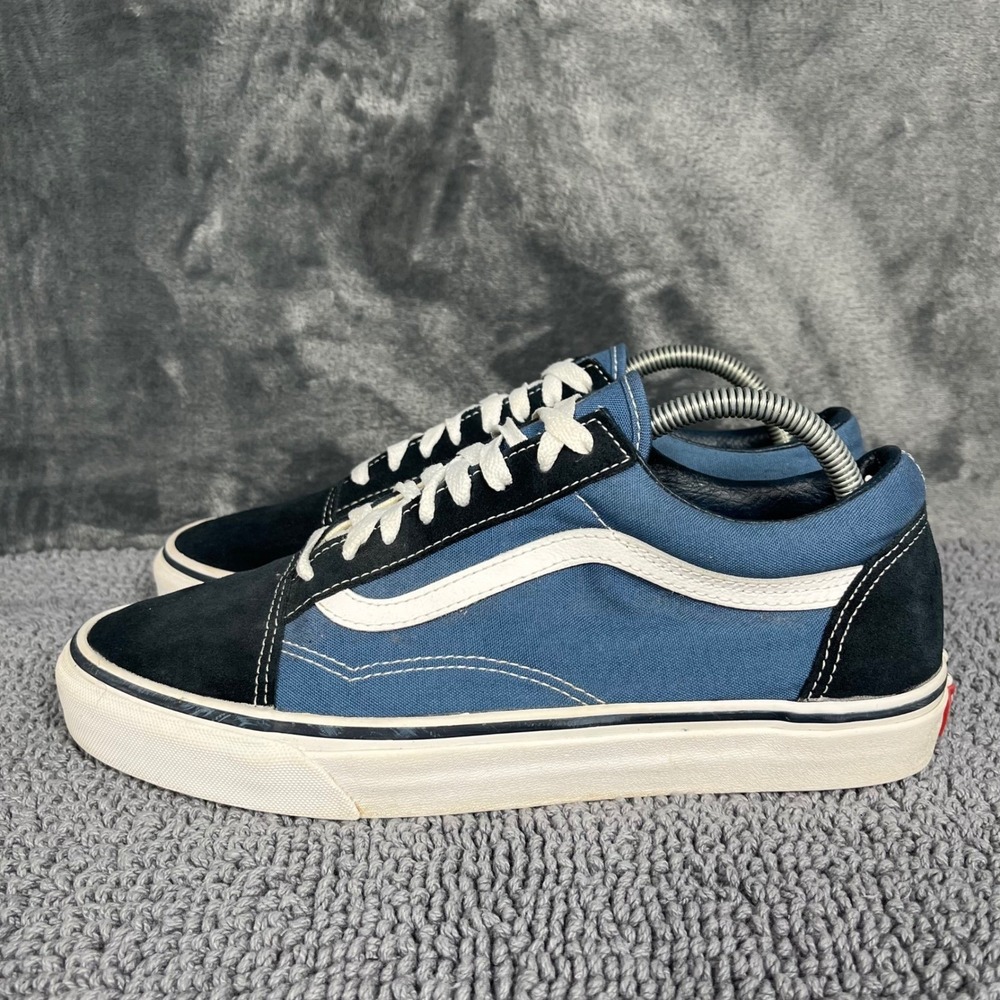 Vans Old Skool Navy Blue Black Suede Canvas Skate Shoes Mens 9.5 721278